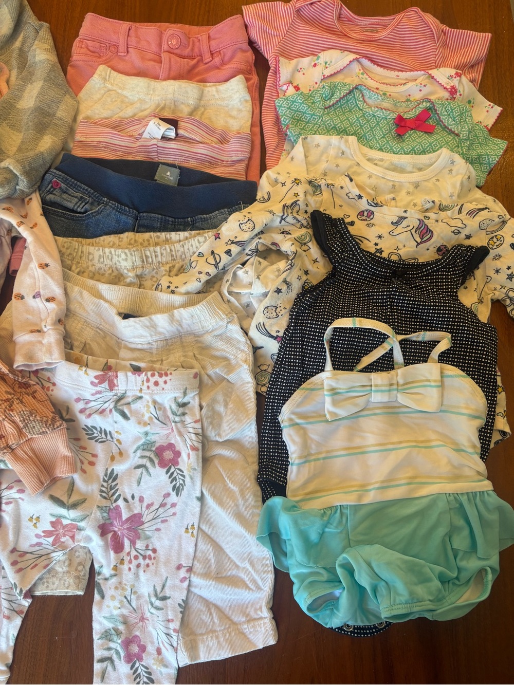 6-12 Month Mixed Girls Pink and Pastel Clothing Lot - Picture 2 of 3